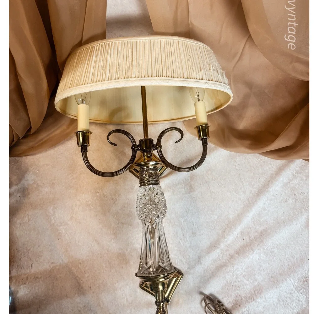 Brass and Glass Regency Style Wall Mount Lamp